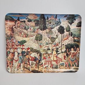 Pacific Coasters Mebel Tray Journey of the Magi to Bethlehem Christmas Italy Vtg